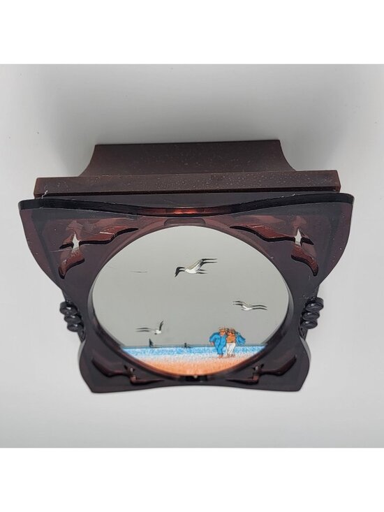 None Other - Love Story 1978 Vintage Seagull Beach Music Box Mirror